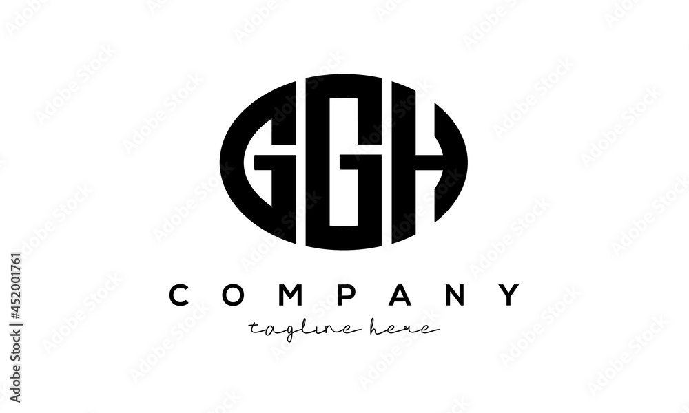 GGH three Letters creative circle logo design GGH three Letters creative circle logo design