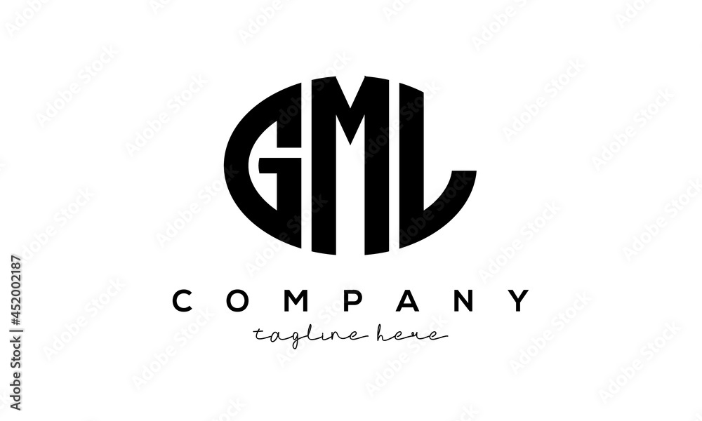 GML three Letters creative circle logo design GML three Letters creative circle logo design
