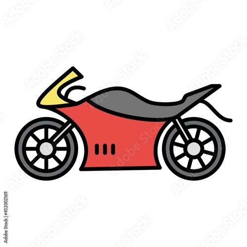 Vector Motorcycle Filled Outline Icon Design