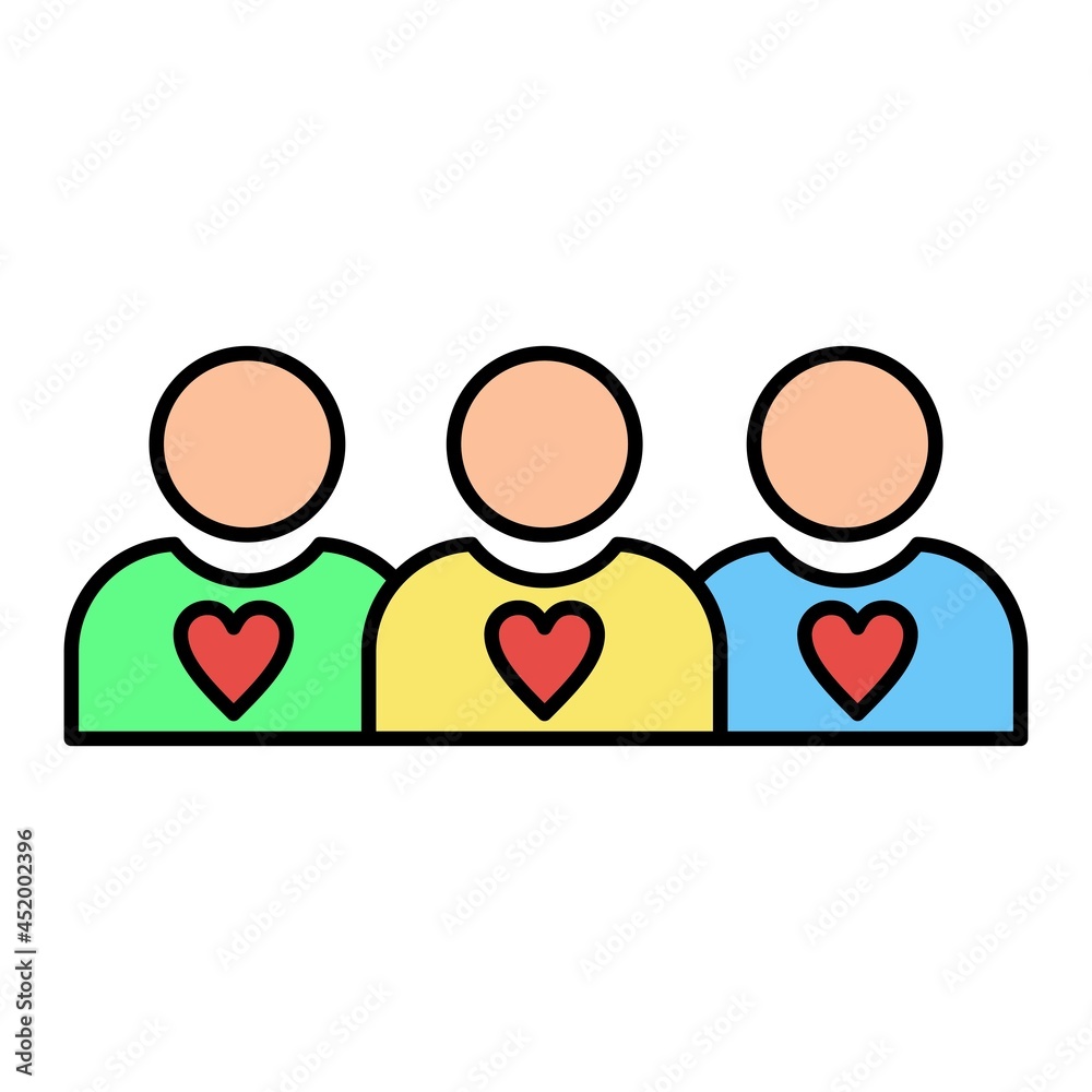 Vector Followers Filled Outline Icon Design Vector Followers Filled Outline Icon Design