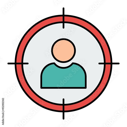 Vector Targeting Filled Outline Icon Design