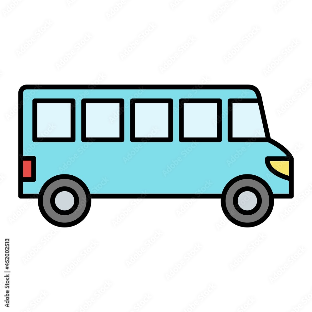Vector Bus Filled Outline Icon Design
