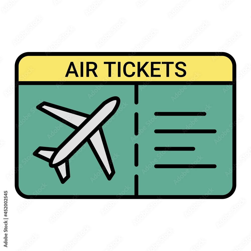 Fototapeta premium Vector Plane Tickets Filled Outline Icon Design
