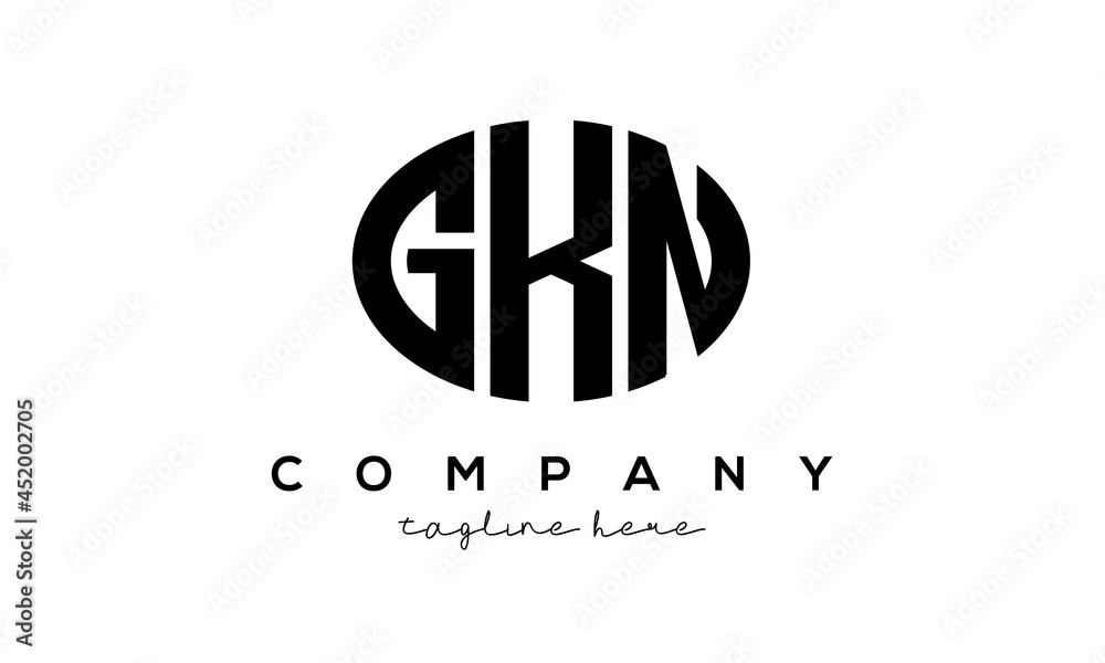 GKN three Letters creative circle logo design GKN three Letters creative circle logo design
