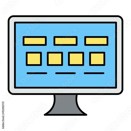 Vector Front End Filled Outline Icon Design