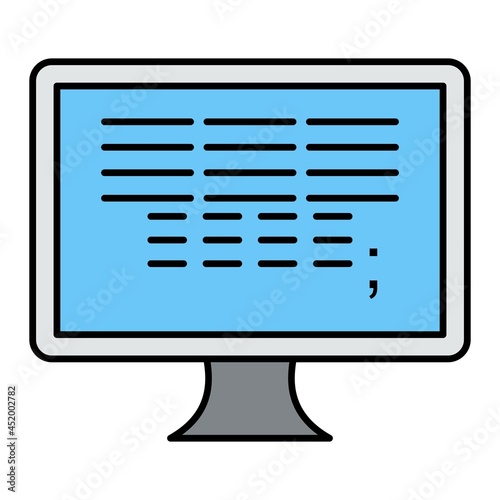 Vector Comand Line Filled Outline Icon Design