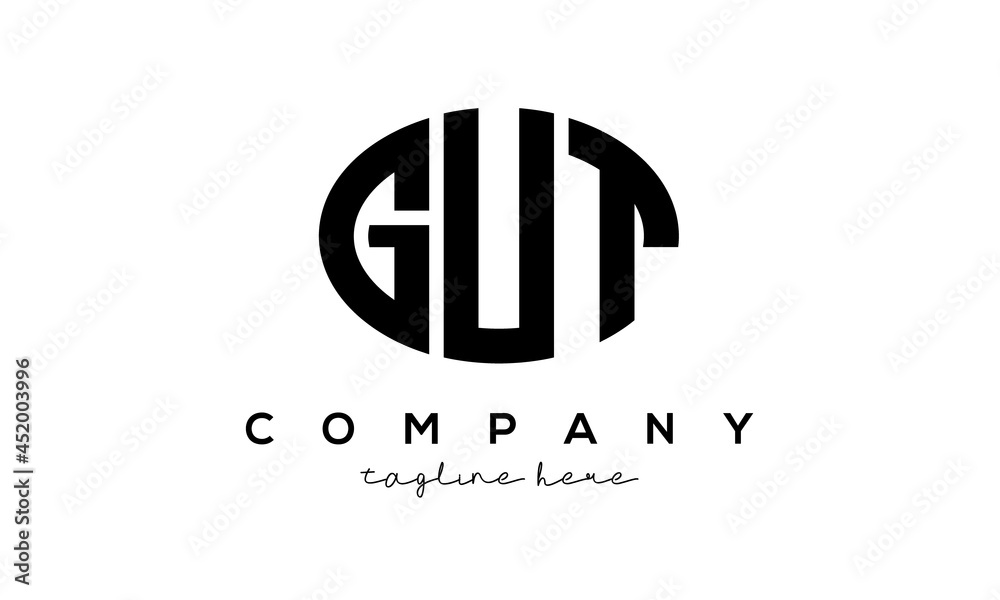 GUT three Letters creative circle logo design GUT three Letters creative circle logo design