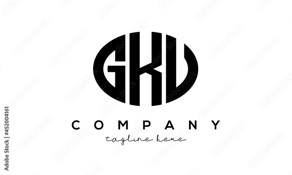 GKU three Letters creative circle logo design