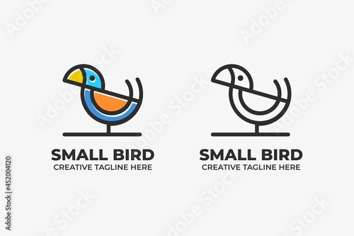 Cute Small Bird Monoline Business Logo