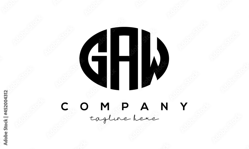 GAW three Letters creative circle logo design