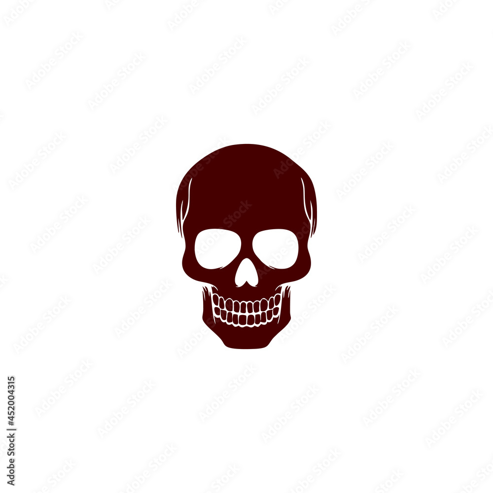 simple skull vector logo template