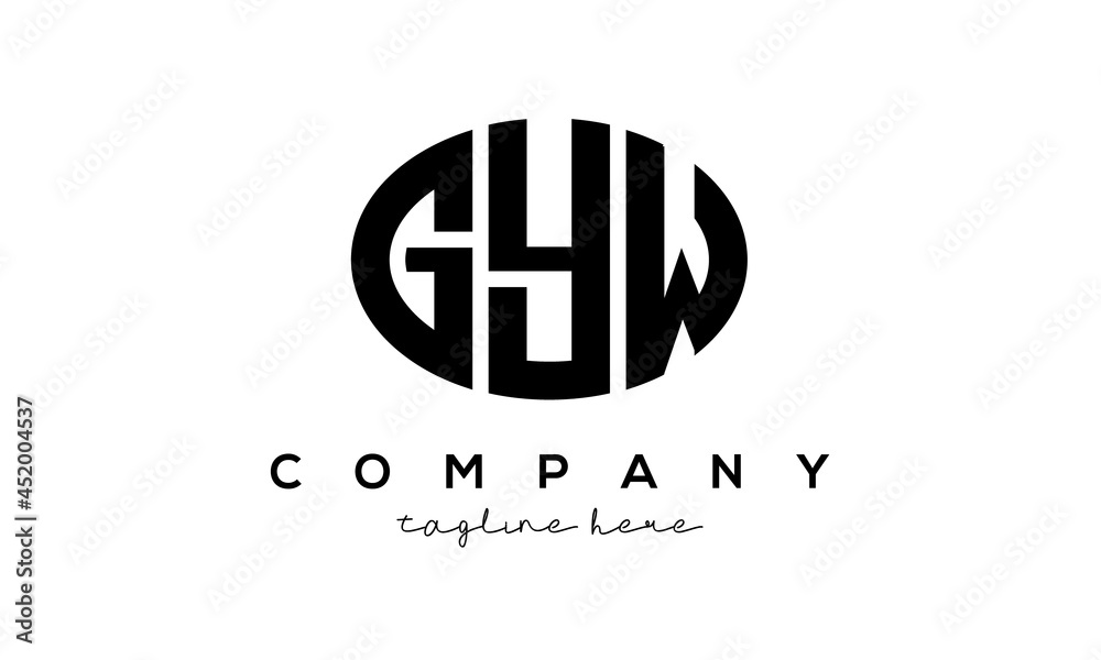 GYW three Letters creative circle logo design