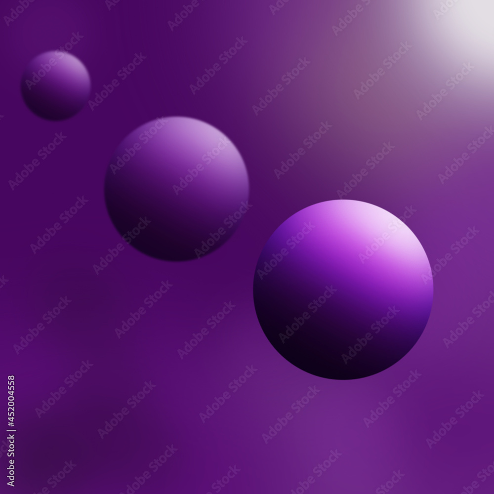 purple balls or sphere on purple background  ,3d abstract