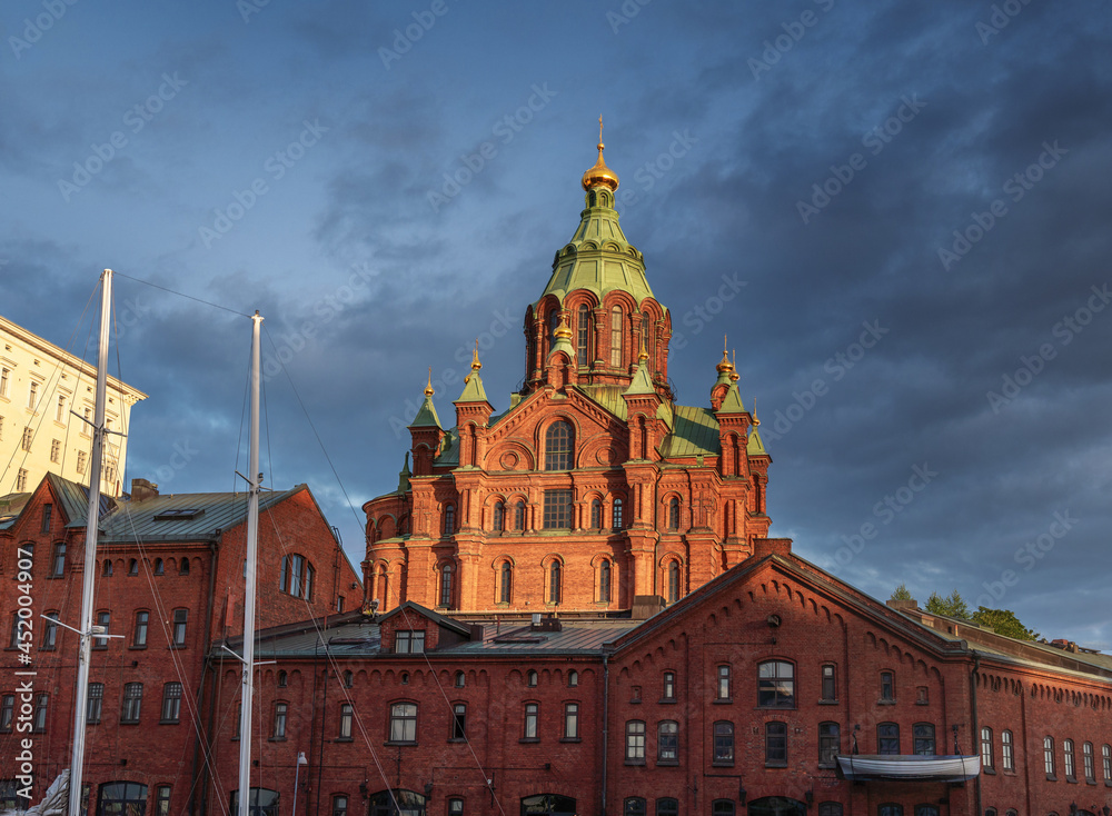 Uspenski Cathedral at sunset - Helsinki, Finland