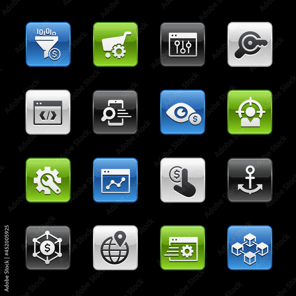 SEO and Digital Martketing Icons 1 of 2 -- Gelbox Series SEO and Digital Martketing Icons 1 of 2 -- Gelbox Series