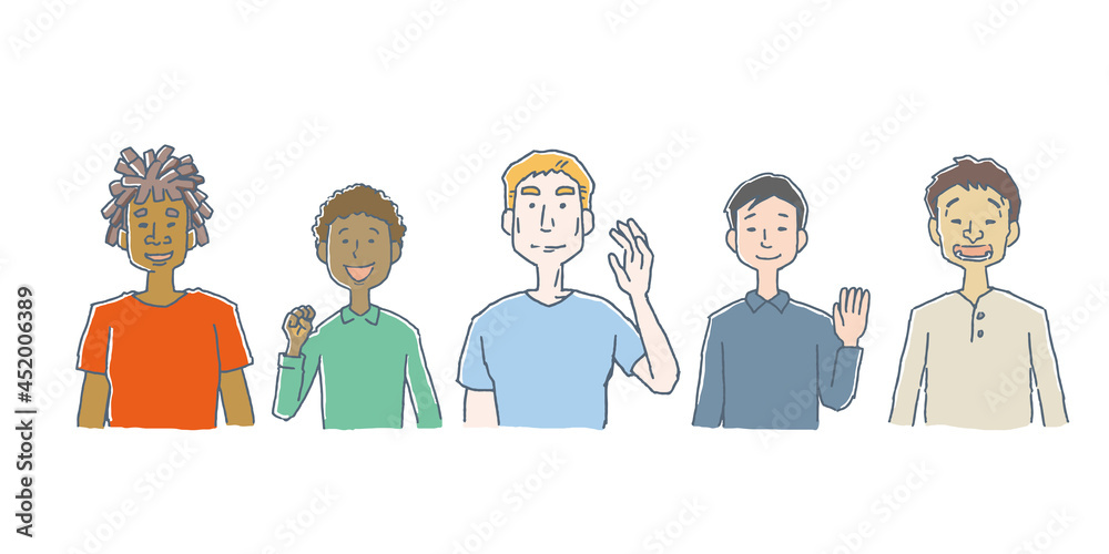 様々な人種の男性セット 様々な人種の男性セット