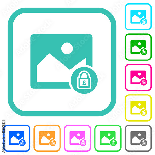 Locked image vivid colored flat icons