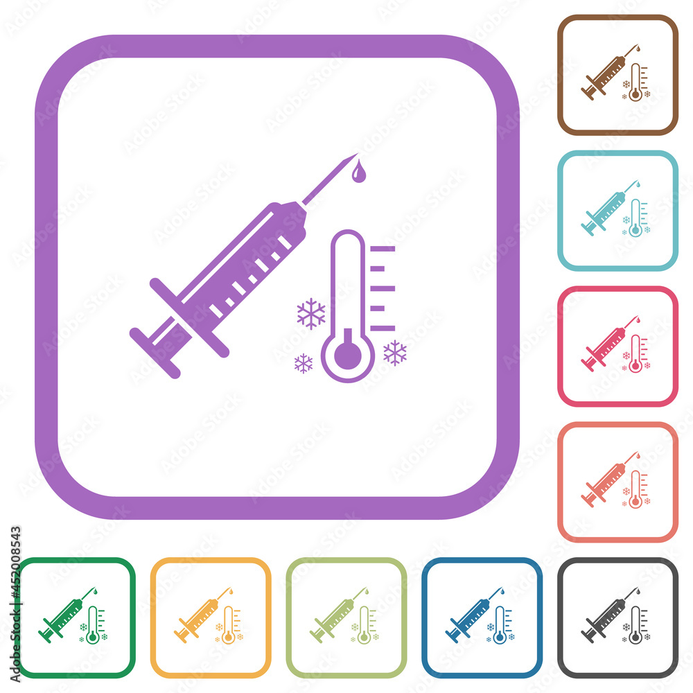 Vaccine storage temperature frosty simple icons Vaccine storage temperature frosty simple icons