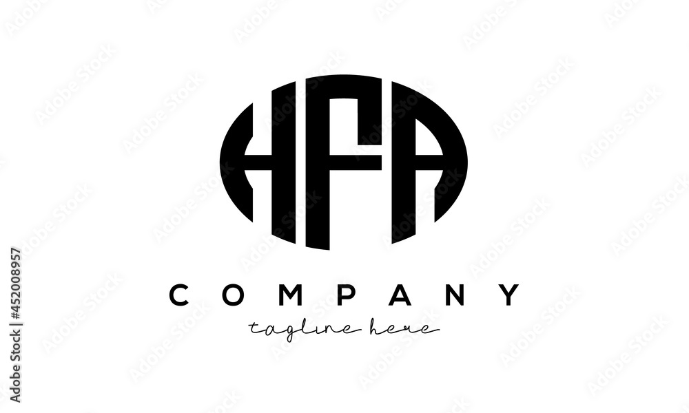 HFA three Letters creative circle logo design