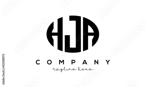 HJA three Letters creative circle logo design photo