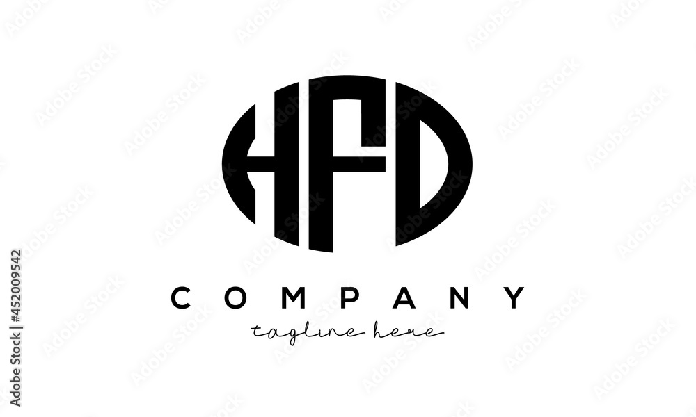 HFD three Letters creative circle logo design