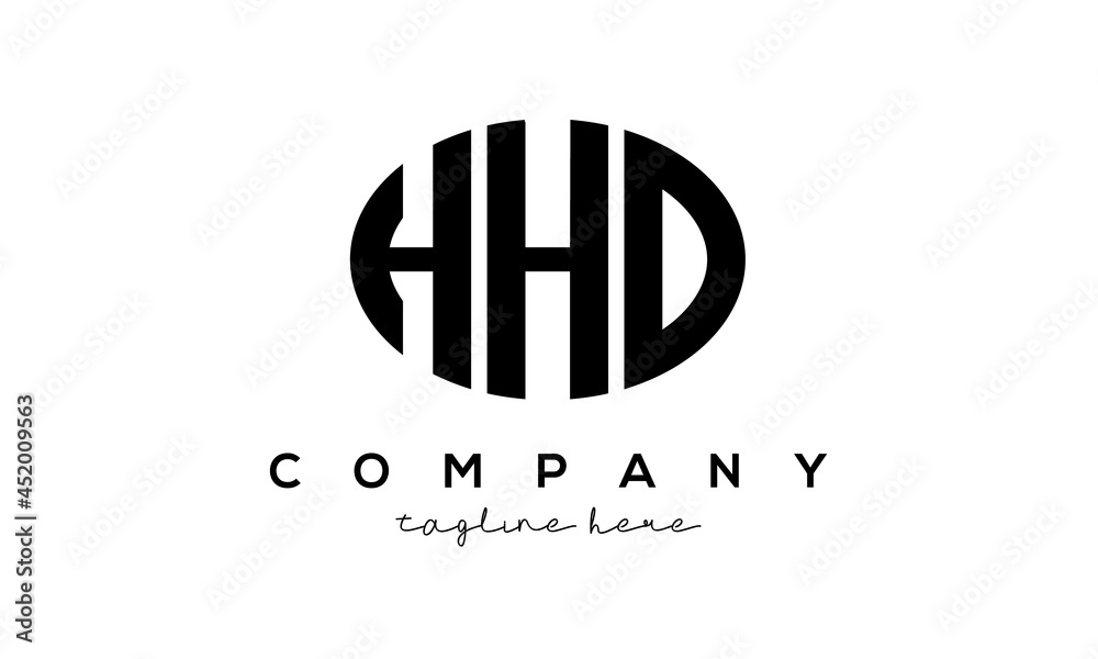 HHD three Letters creative circle logo design