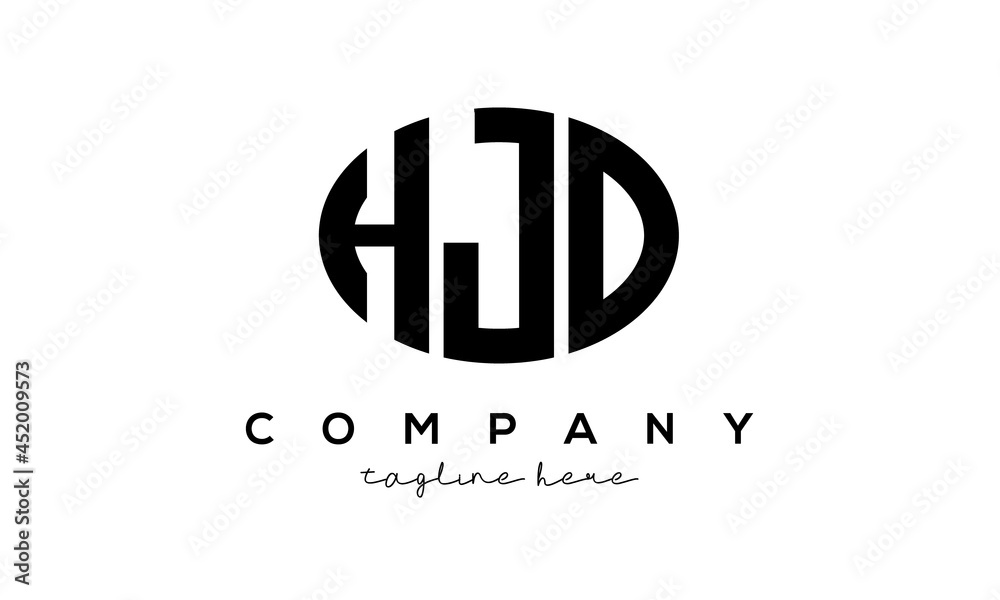HJD three Letters creative circle logo design