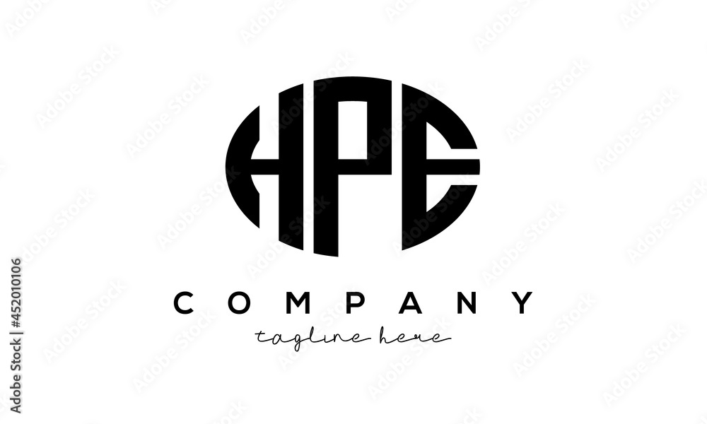 HPE three Letters creative circle logo design