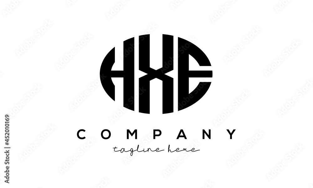 HXE three Letters creative circle logo design HXE three Letters creative circle logo design