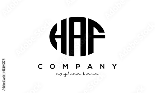 HAF three Letters creative circle logo design