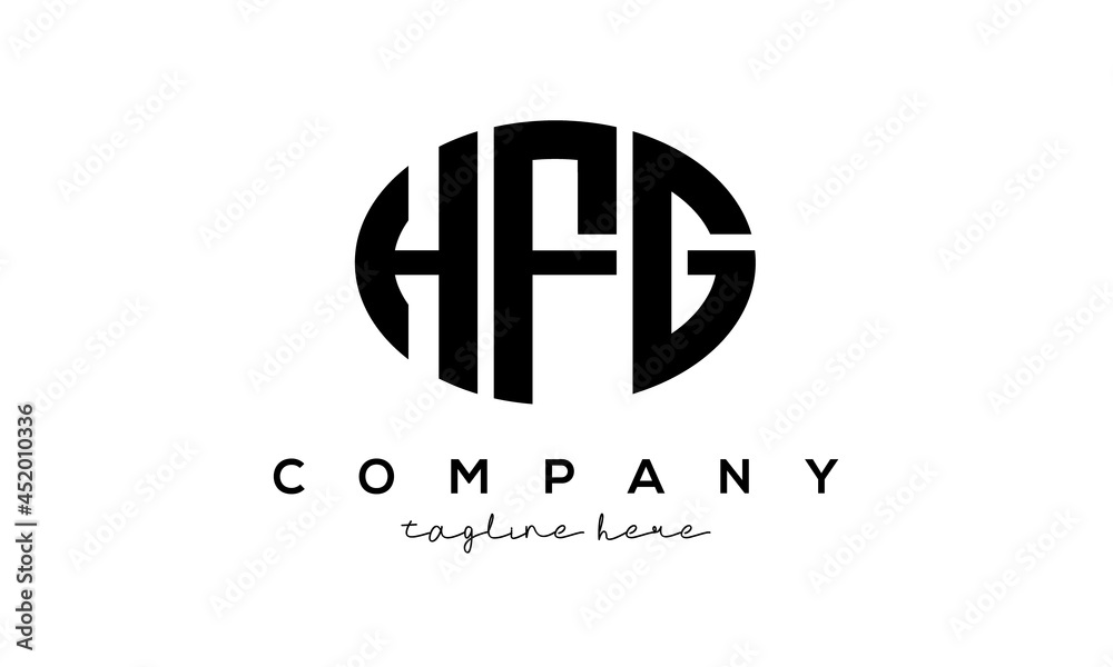 HFG three Letters creative circle logo design HFG three Letters creative circle logo design