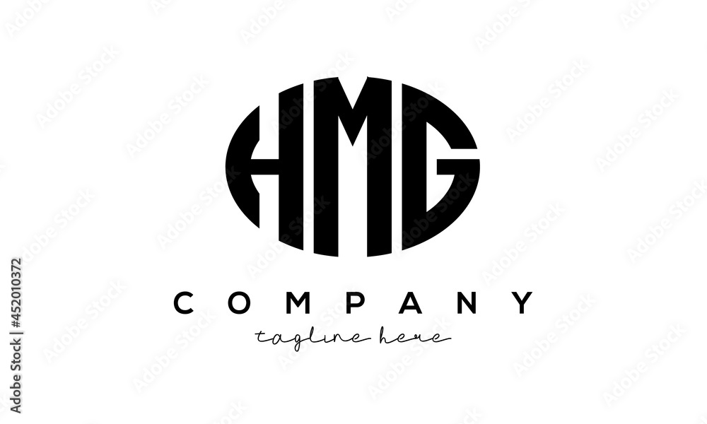 HMG three Letters creative circle logo design HMG three Letters creative circle logo design