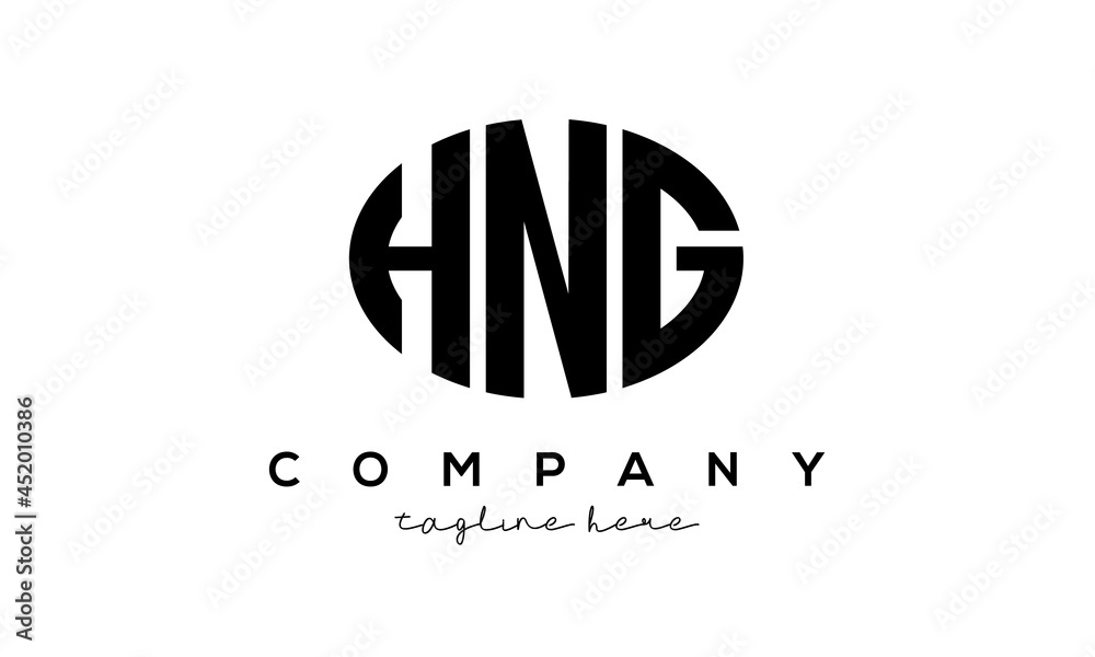 HNG three Letters creative circle logo design HNG three Letters creative circle logo design