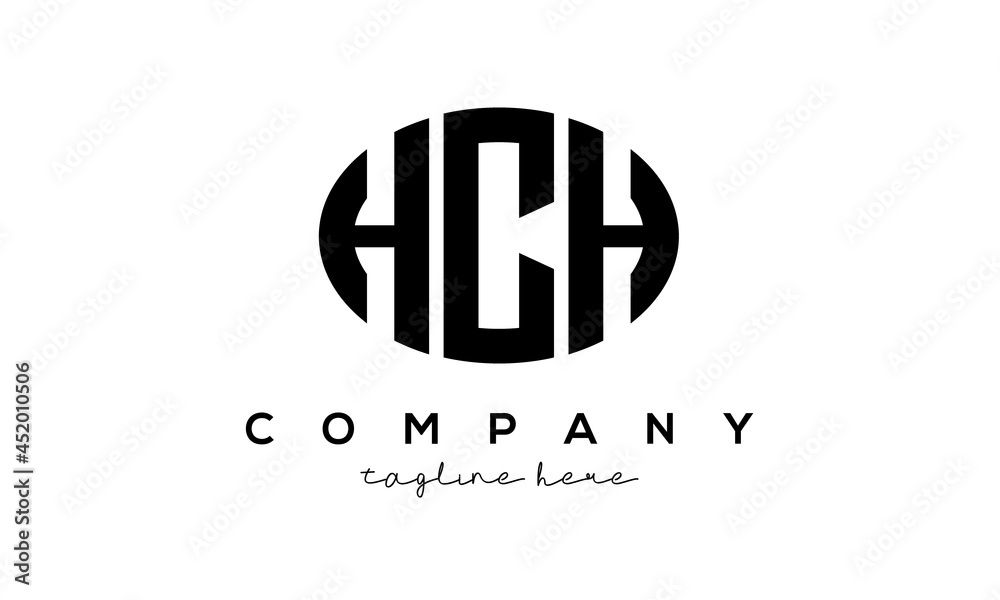 HCH three Letters creative circle logo design