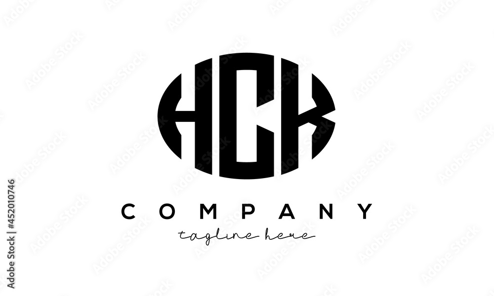 HCK three Letters creative circle logo design
