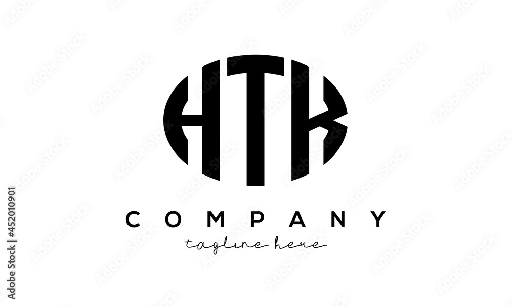 HTK three Letters creative circle logo design