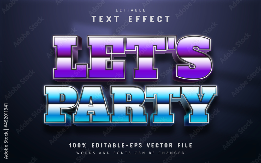 Lets party text, retro 80s style text effect Lets party text, retro 80s style text effect