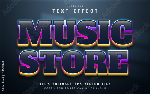 Music store text  neon style text effect