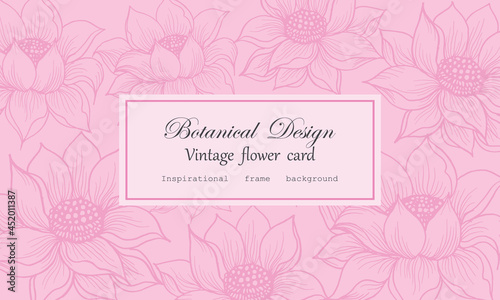 Vintage card hand drawn leaves flower pattern floral wreath Floral frame for flowershop with label design Summer rose flowers card boho batik Floral background for cosmetic packaging vector 