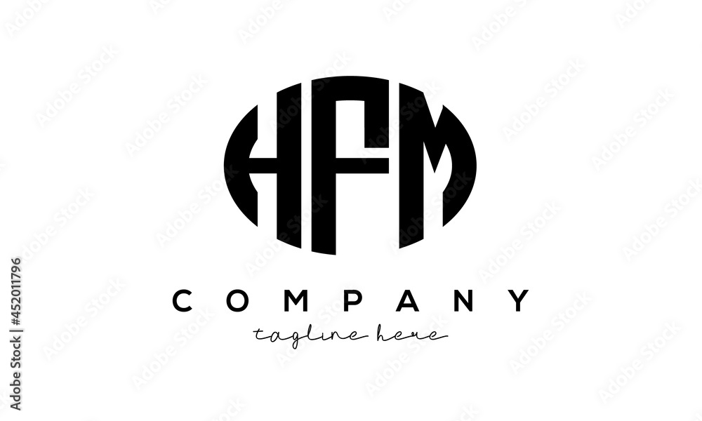 HFM three Letters creative circle logo design