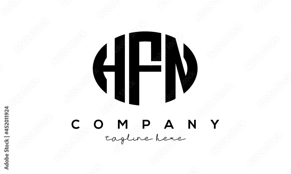 HFN three Letters creative circle logo design HFN three Letters creative circle logo design