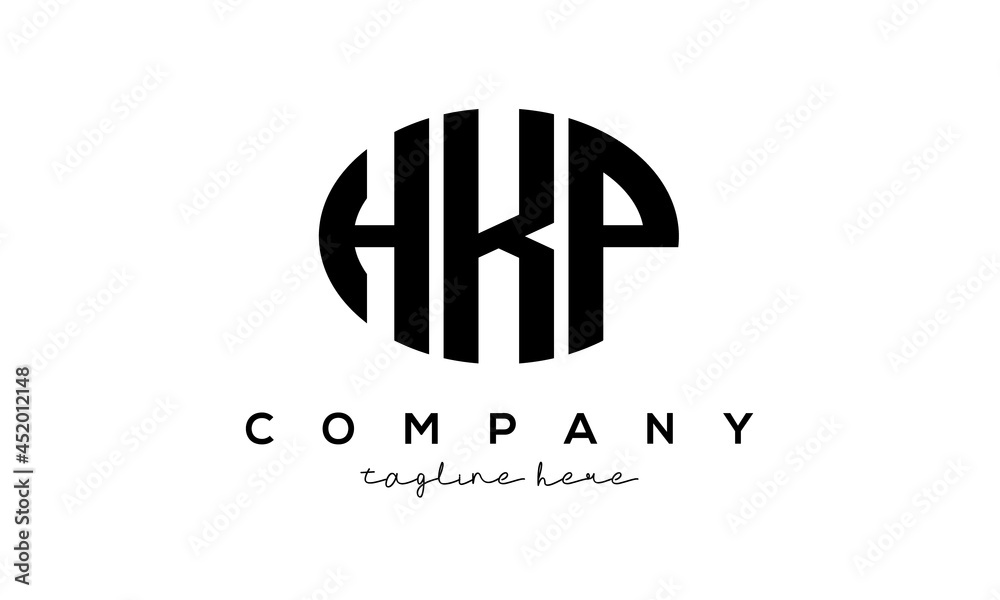 HKP three Letters creative circle logo design HKP three Letters creative circle logo design