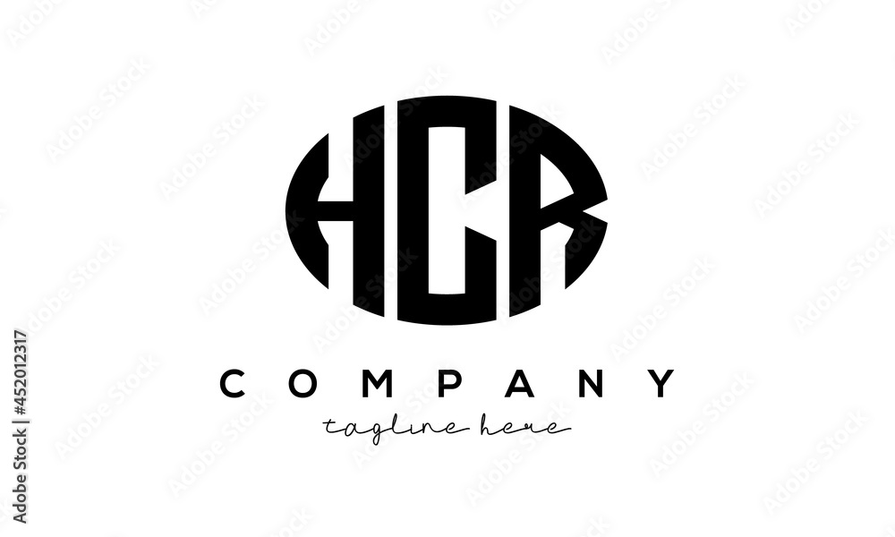 HCR three Letters creative circle logo design HCR three Letters creative circle logo design