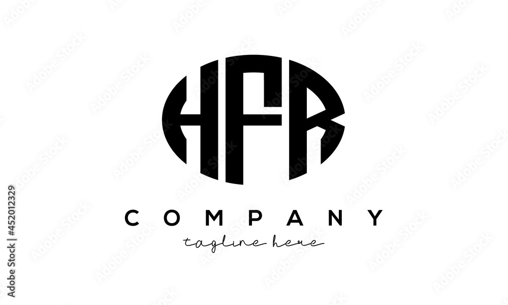 HFR three Letters creative circle logo design