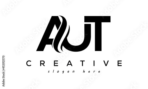 Letters AUT creative logo design vector