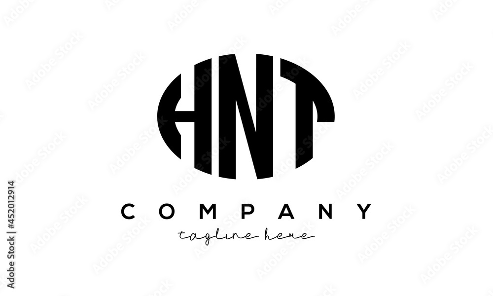 HNT three Letters creative circle logo design HNT three Letters creative circle logo design
