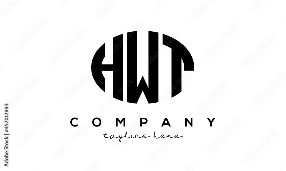 HWT three Letters creative circle logo design HWT three Letters creative circle logo design