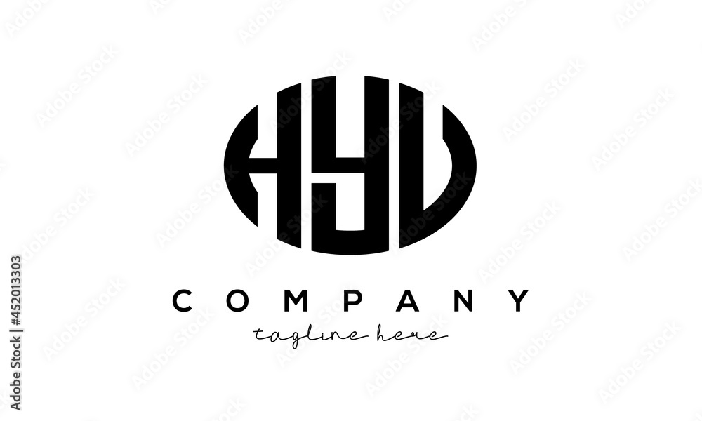 HYU three Letters creative circle logo design	