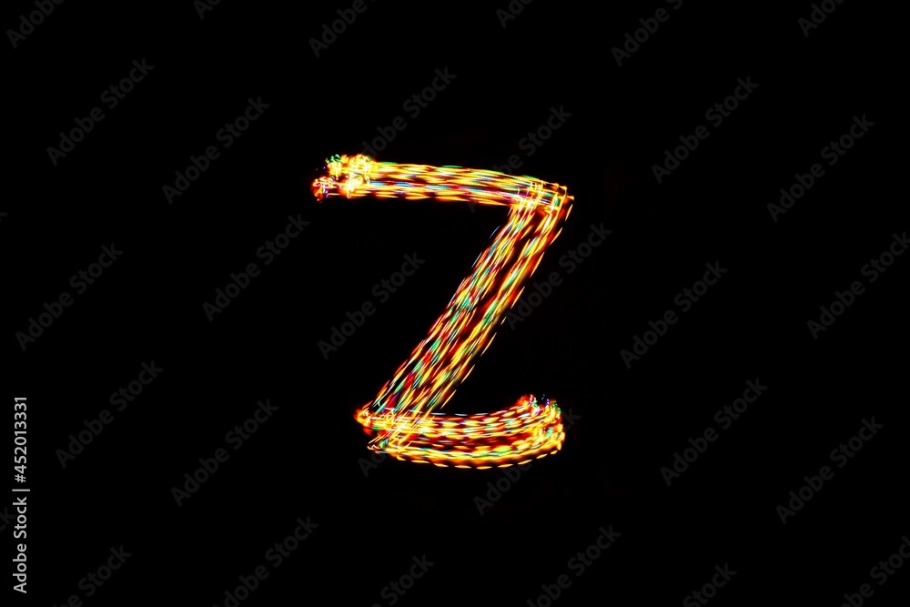 Obraz premium Letter Z. Light painting alphabet.