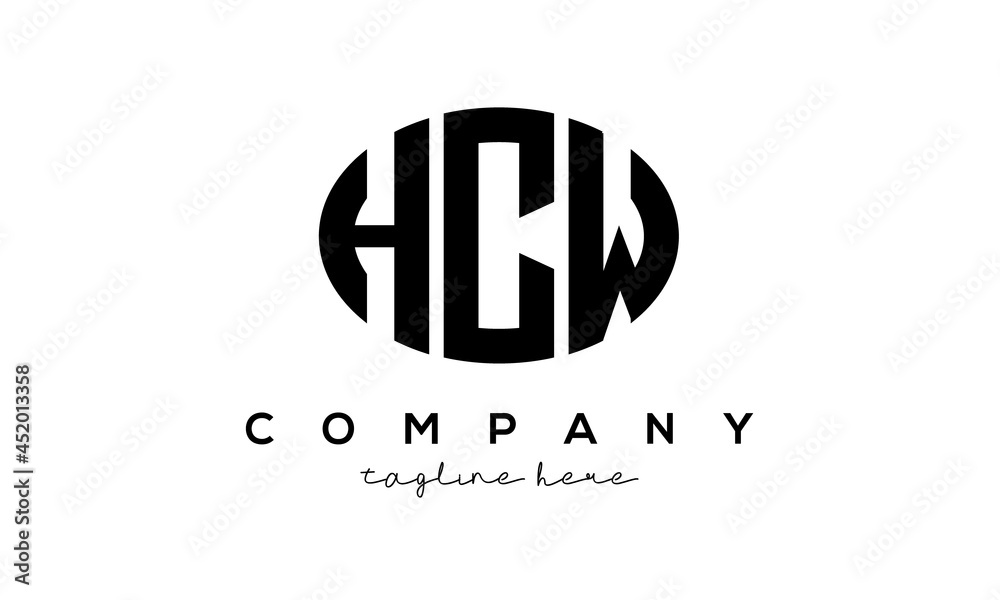 HCW three Letters creative circle logo design HCW three Letters creative circle logo design